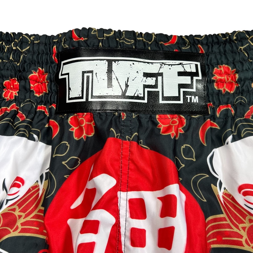 Tuff Muay Thai Boxing Shorts with Coy fish and drawstring waist size Large - Picture 2 of 7